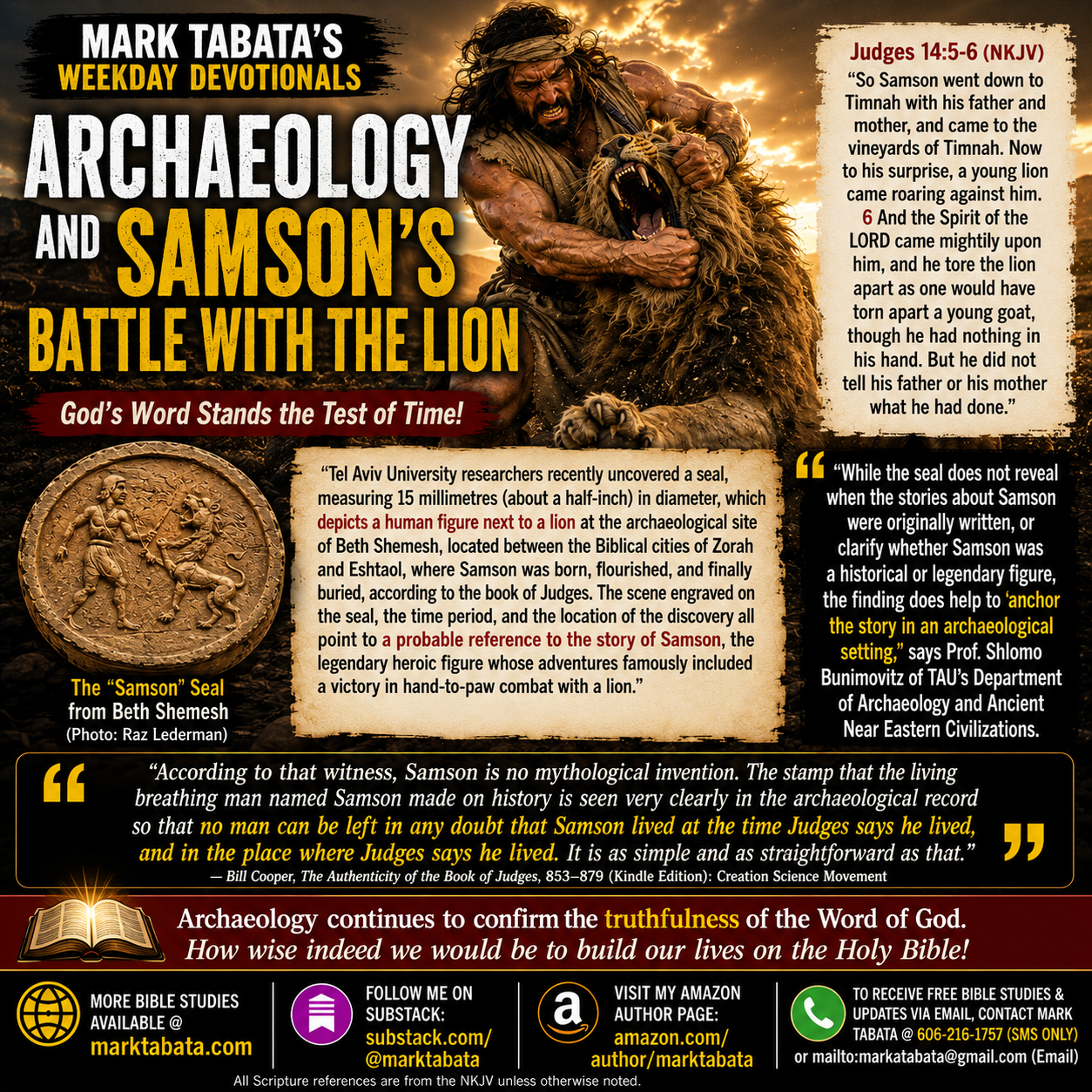 Archaeology And Samson’s Battle With The Lion