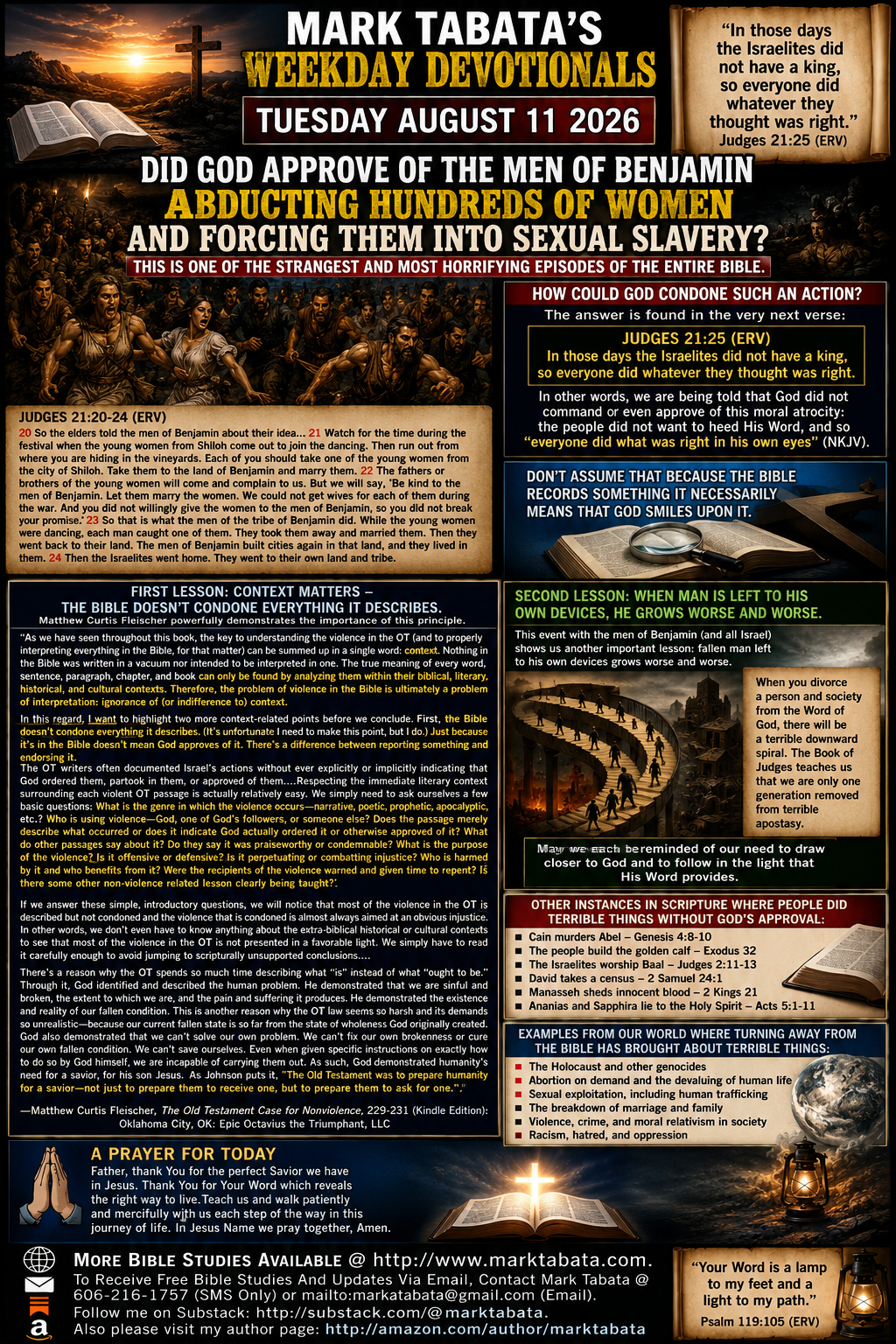 Did God Approve Of The Men Of Benjamin Abducting Hundreds Of Women And Forcing Them Into Sexual Slavery?
